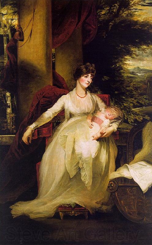 John Hoppner Lady Caroline Capel Holding her Daughter Harriet Spain oil painting art